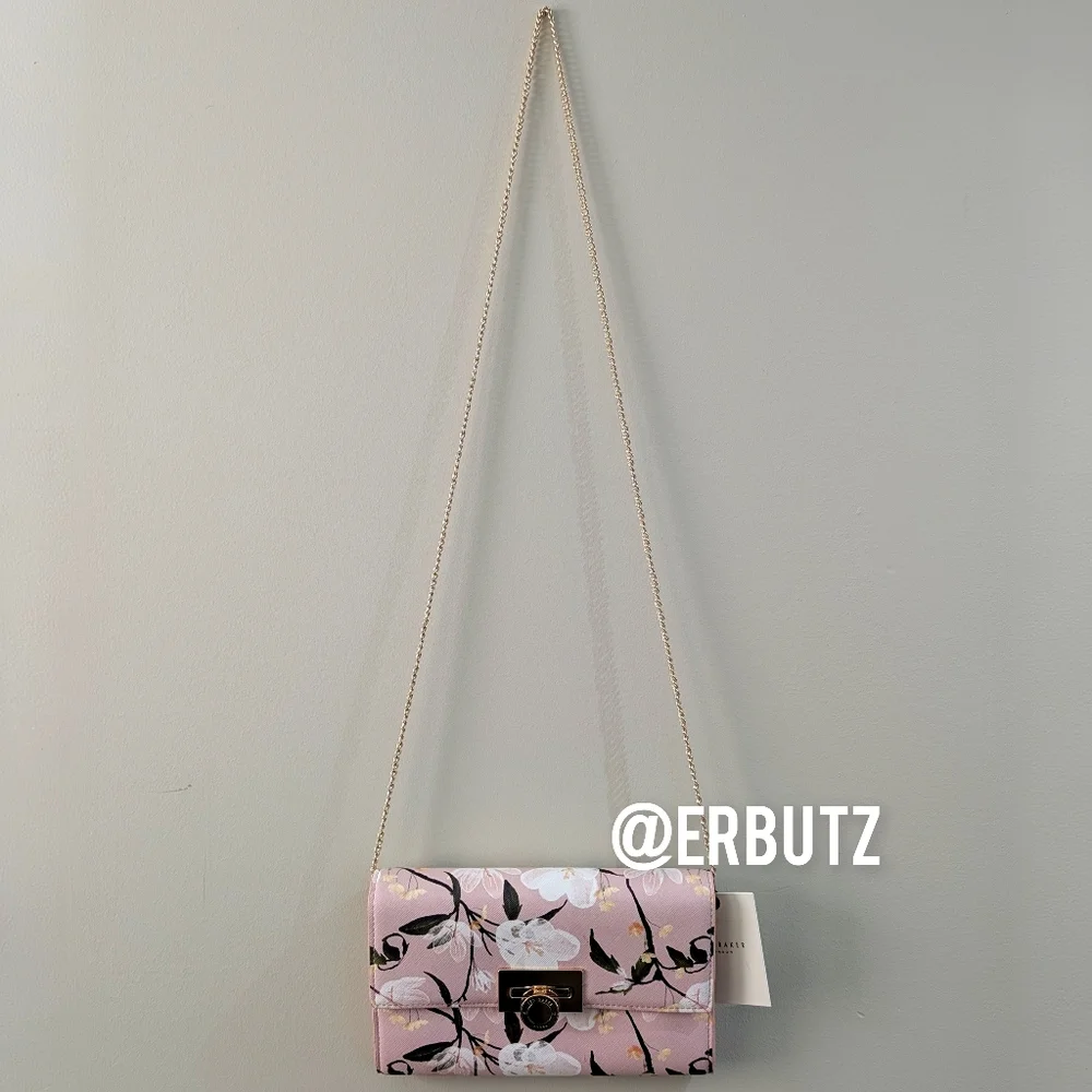 Ted Baker Parisa Elegant Floral Shoulder Clutch Bag, Removable Chain Strap 🌸 - Picture 2 of 15
